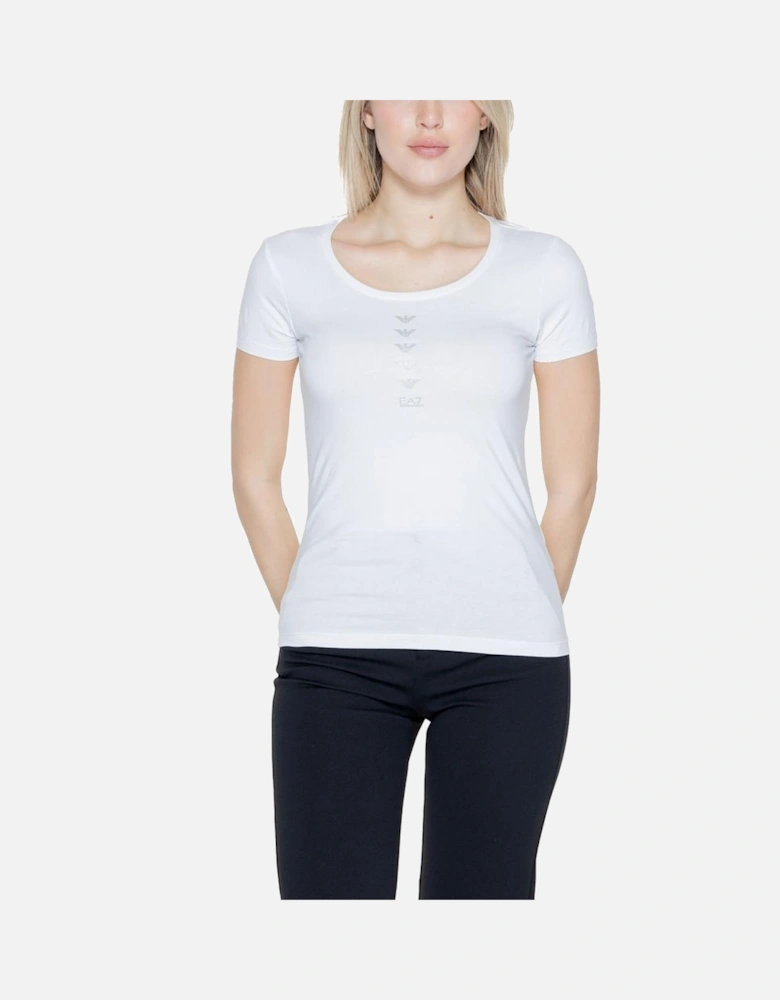 Cotton Blend T-Shirt with Elastane Women - White