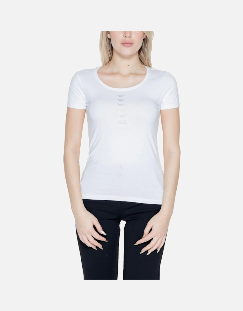 Cotton Blend T-Shirt with Elastane Women - White