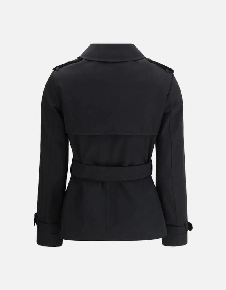 Double-Breasted Cotton Casual Jacket Women - Black Jackets