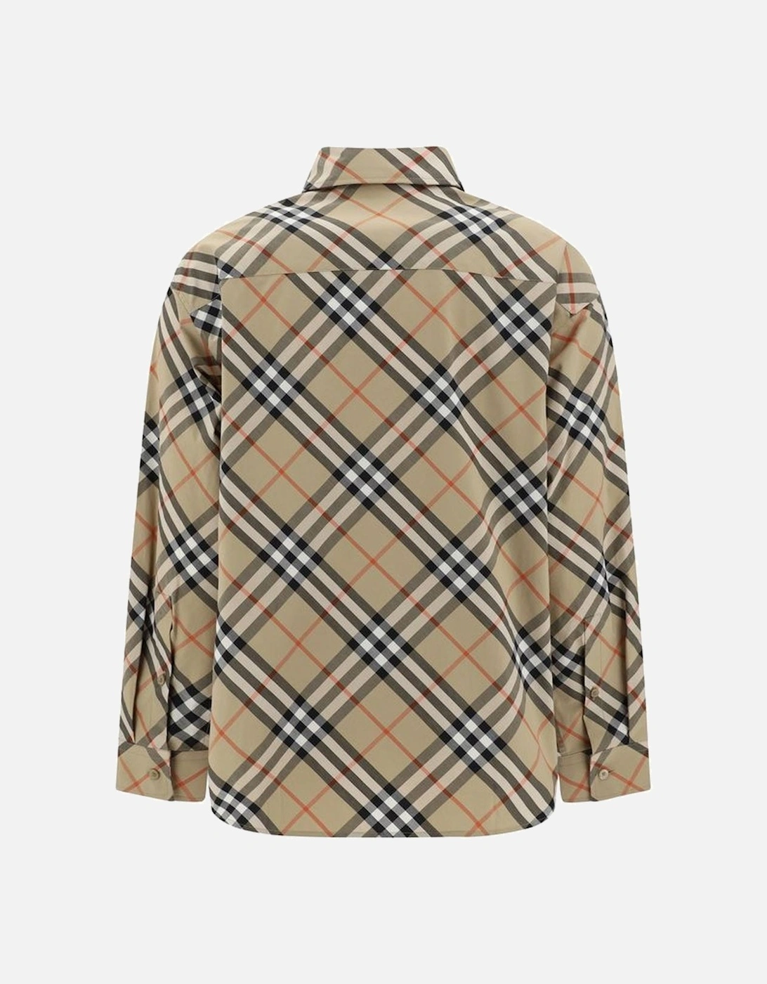 Cotton Archivio Check Shirt with Classic Collar Women - Beige