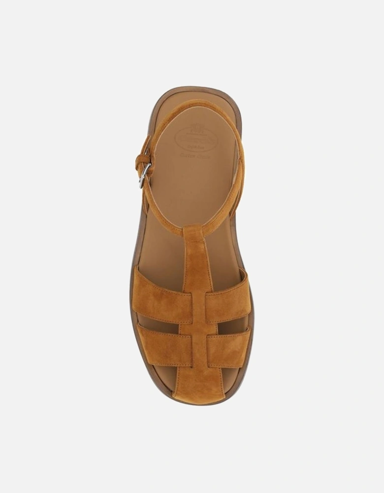 Suede Caged Design Buckle Closure Sandals Women - Brown