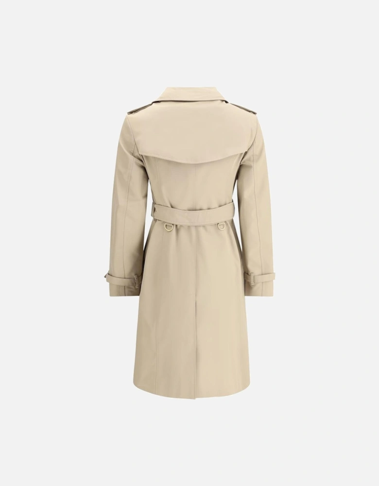 Double-Breasted Cotton Trench Jacket Women - Beige Jackets
