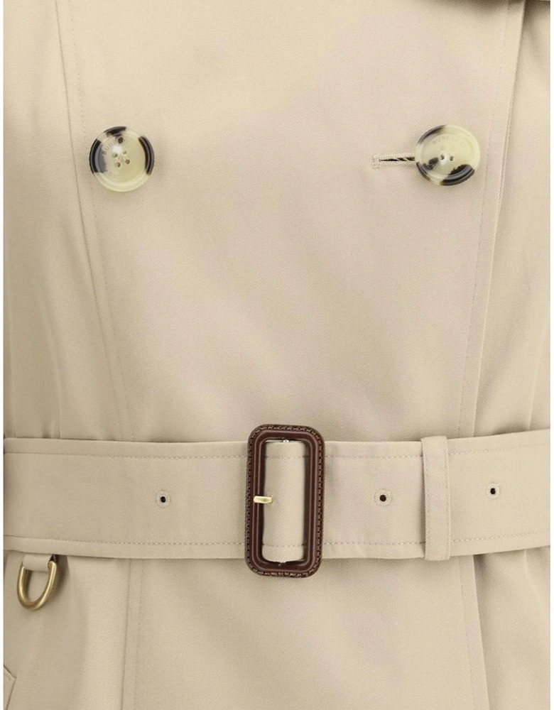 Double-Breasted Cotton Trench Jacket Women - Beige Jackets
