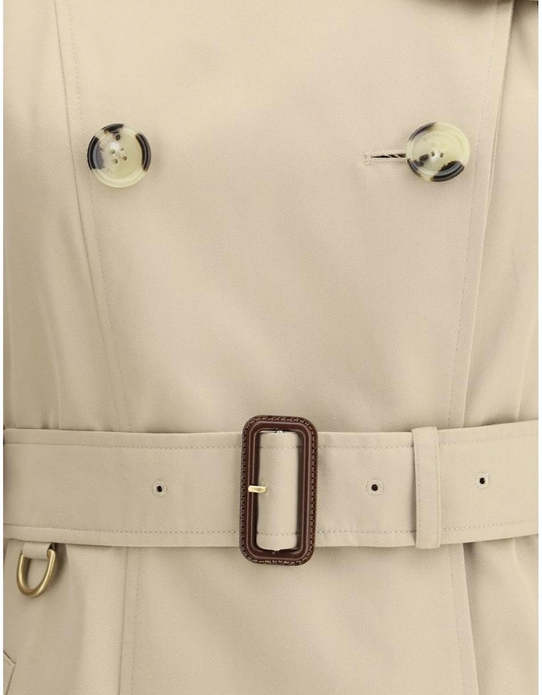 Double-Breasted Cotton Trench Jacket Women - Beige Jackets