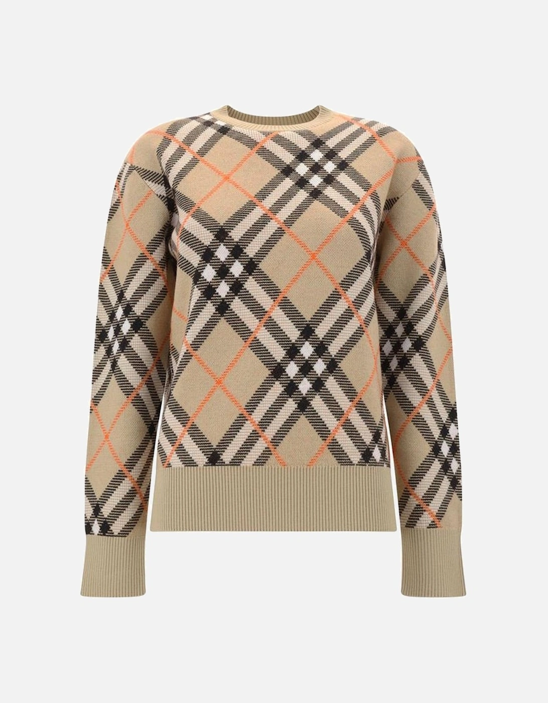 Wool Sweater with Iconic Check Pattern Women - Beige, 4 of 3