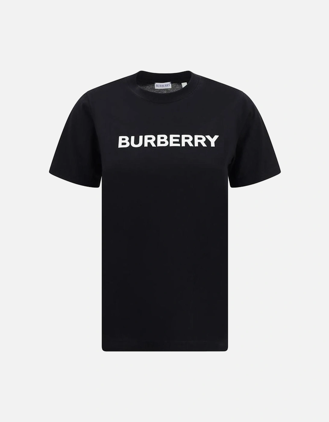 Monogram Cotton T-Shirt with Ribbed Crew Neck Women - Black, 4 of 3