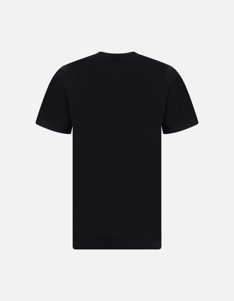 Monogram Cotton T-Shirt with Ribbed Crew Neck Women - Black
