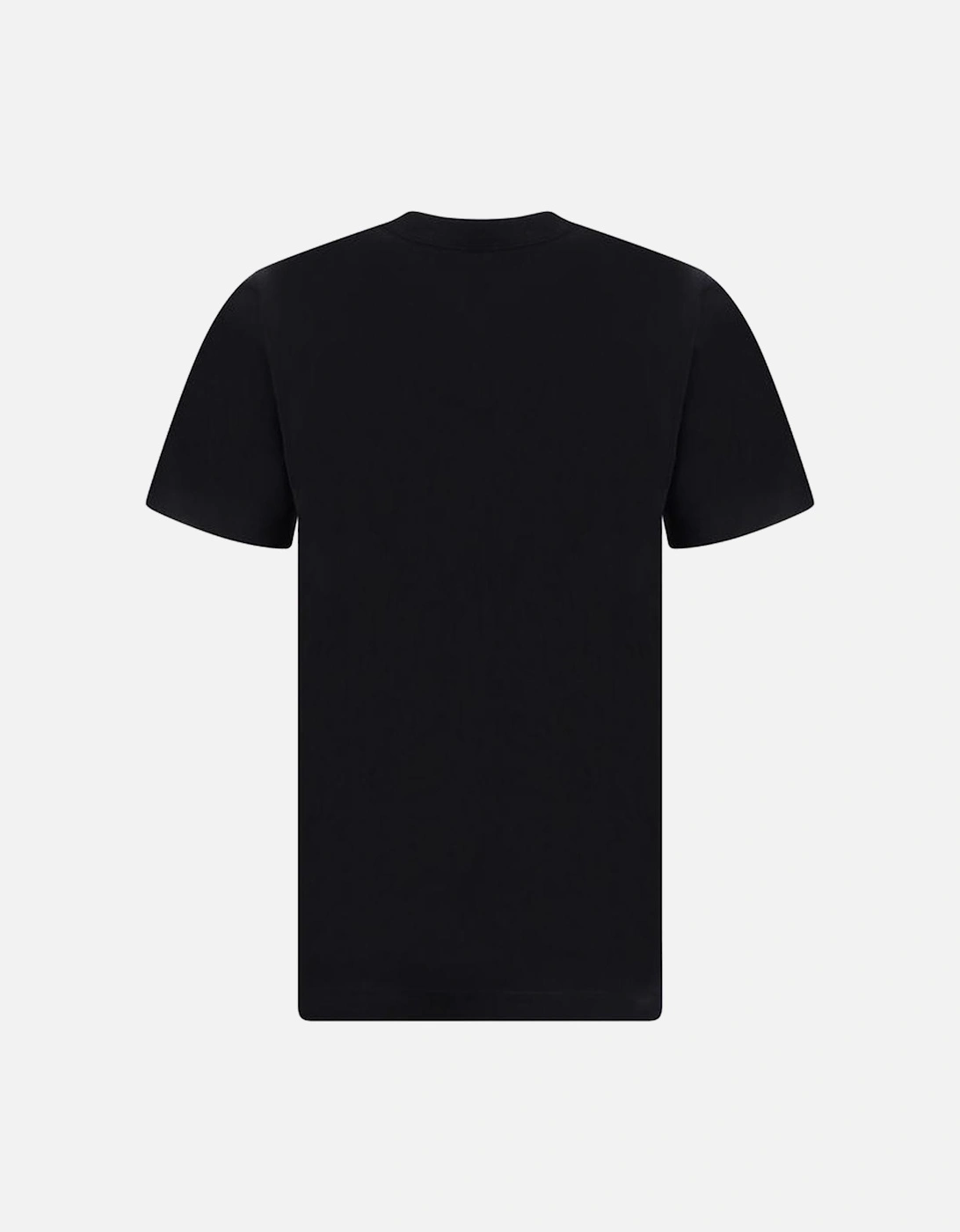 Monogram Cotton T-Shirt with Ribbed Crew Neck Women - Black