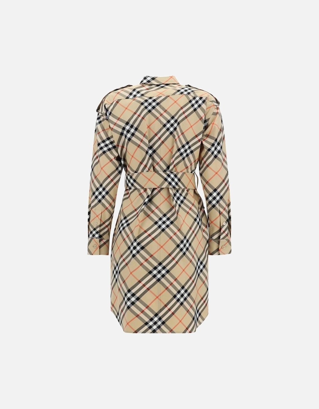 Cotton Chemisier Dress with Check Archivio Pattern Women - Brown