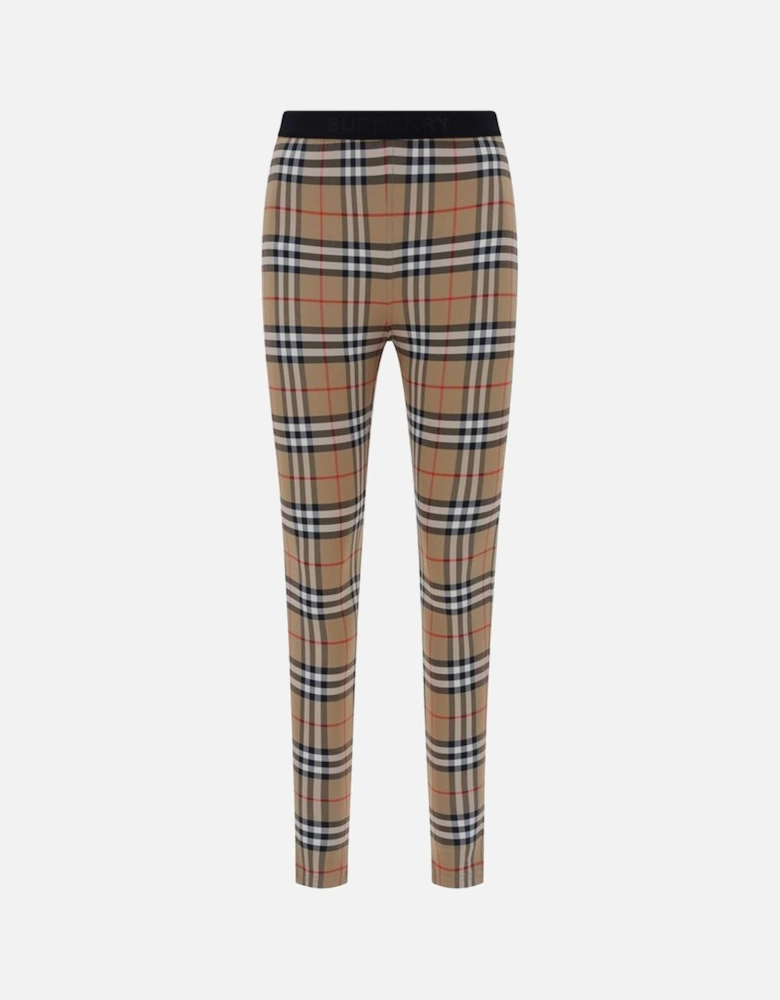 Archivio Check Pattern Slim Fit Leggings Women - Brown Jeans