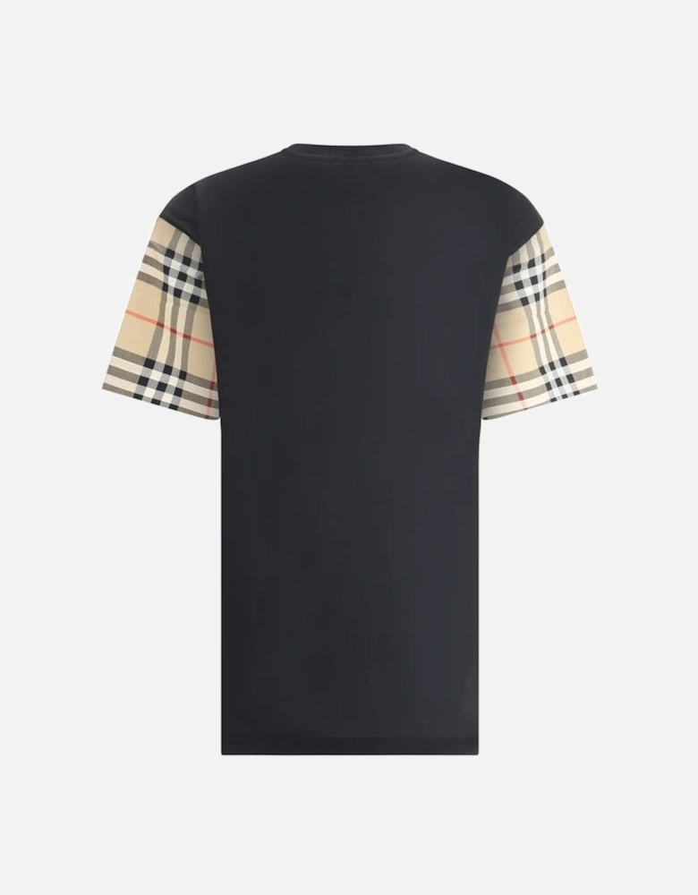 Cotton Check Archive Sleeve T-shirt Women - Black