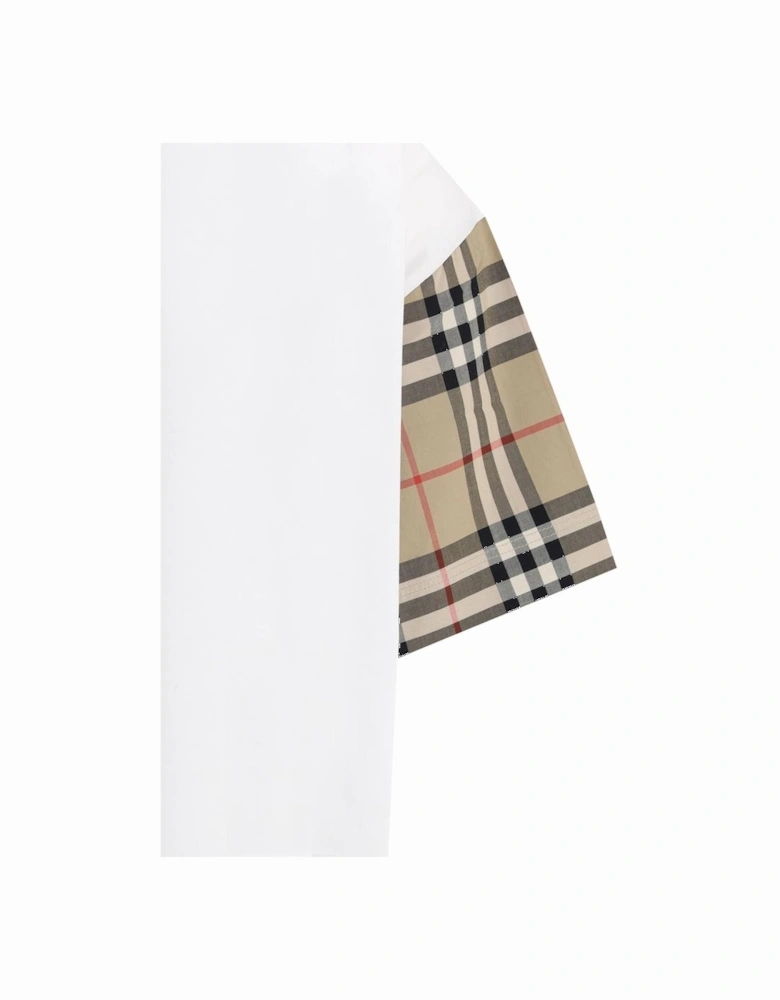 Cotton Check Archive Sleeve T-shirt Women - White