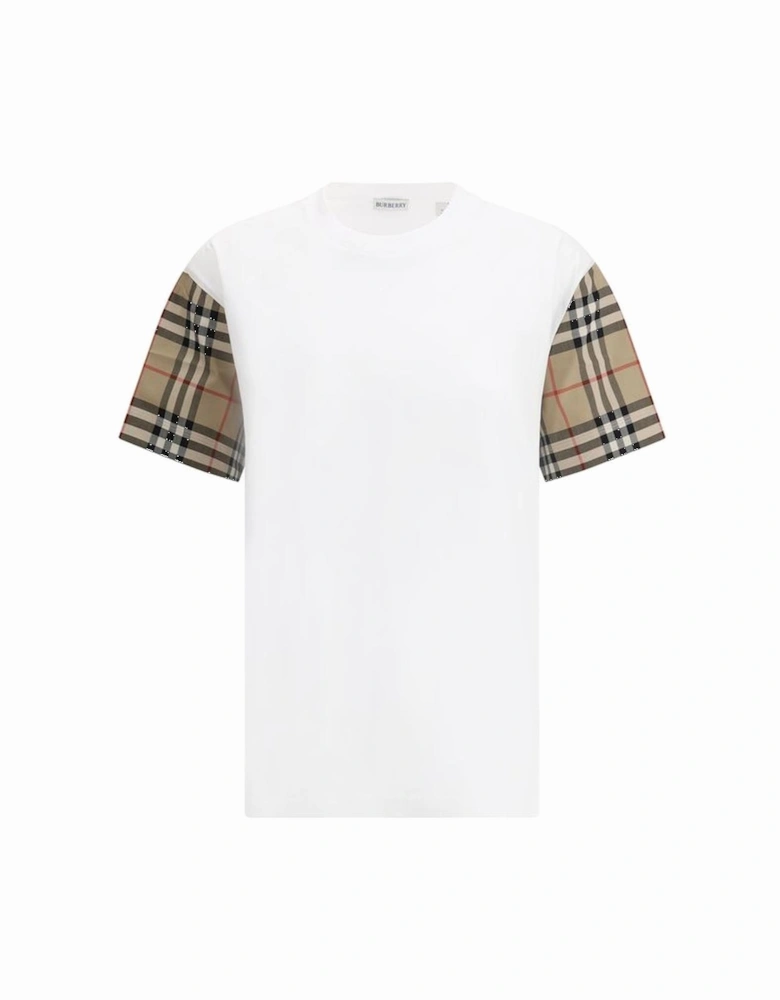 Cotton Check Archive Sleeve T-shirt Women - White