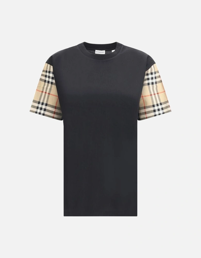 Cotton Check Archive Sleeve T-shirt Women - Black