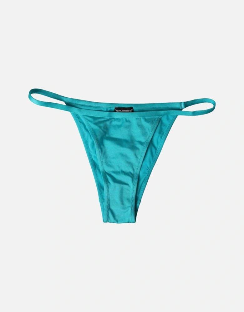 Bikini Bottom Swimwear with Logo Details Women - Blue