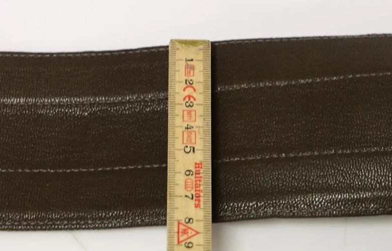 Linen Leather Waist Belt with Logo Details Women - Brown