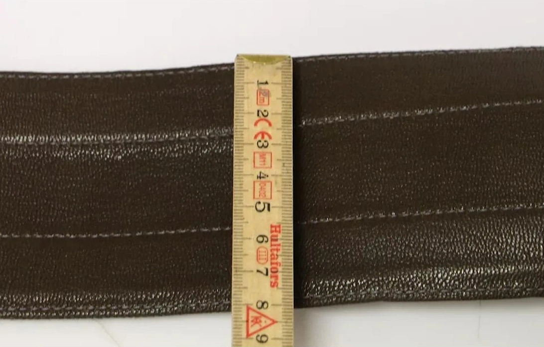 Linen Leather Waist Belt with Logo Details Women - Brown