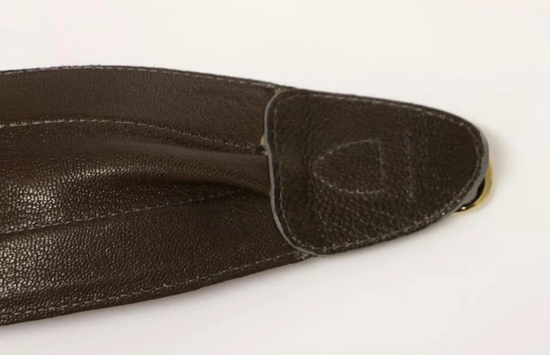 Linen Leather Waist Belt with Logo Details Women - Brown