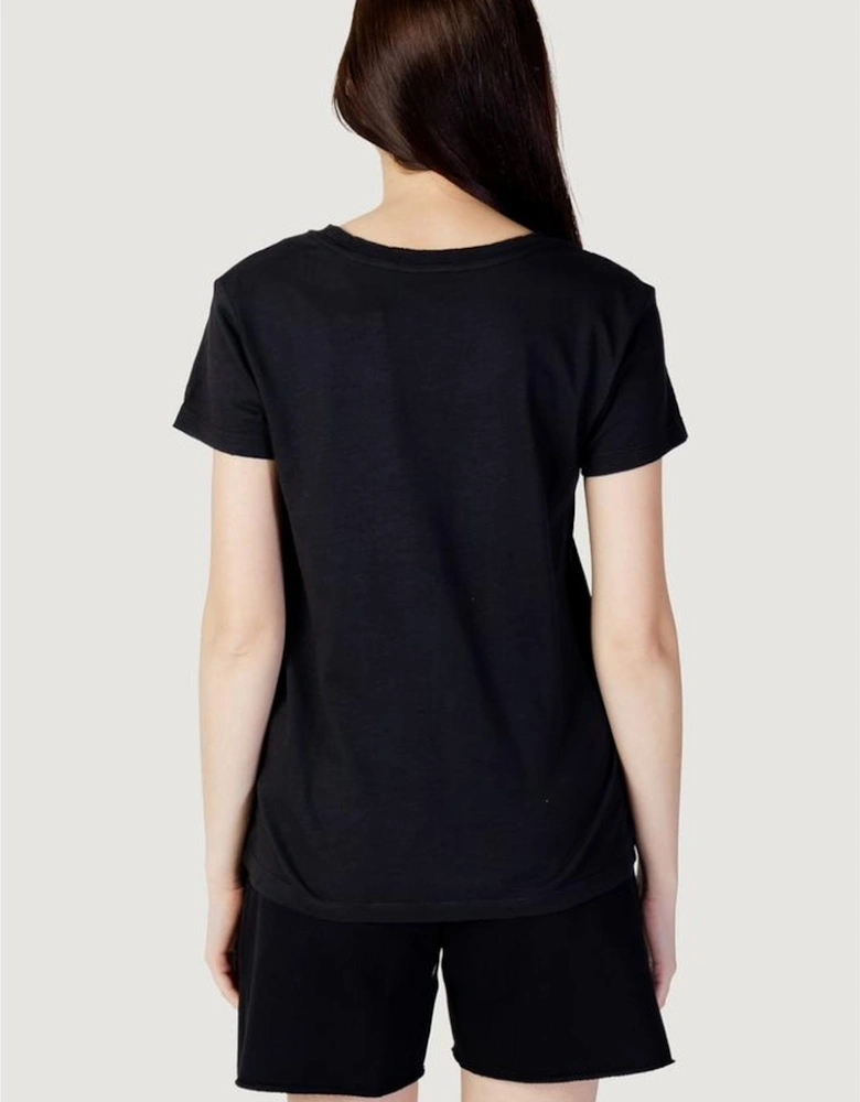 Cotton Graphic Print T-Shirt Women - Black