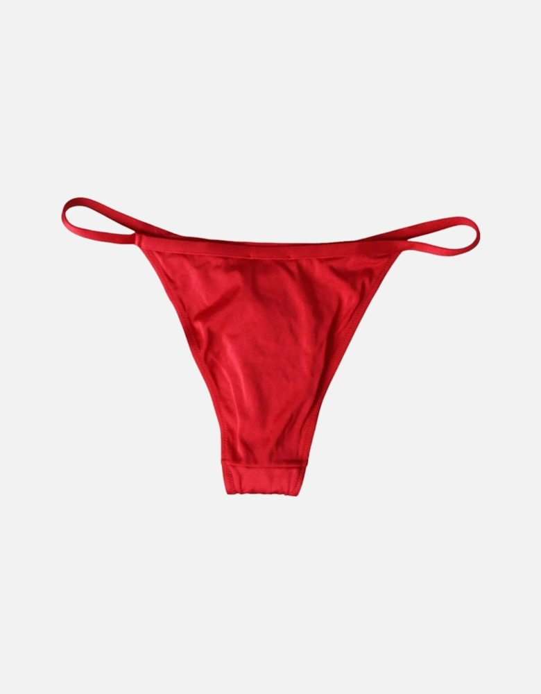 Bikini Bottom Swimwear with Logo Details Women - Red
