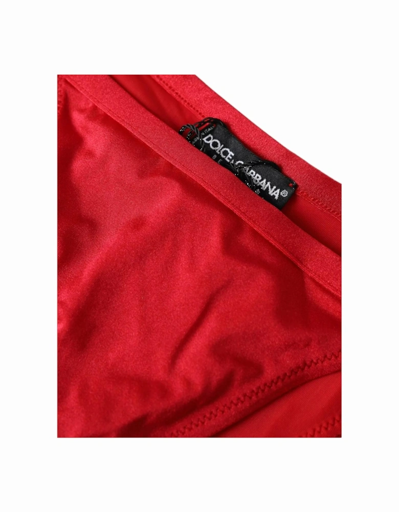 Bikini Bottom Swimwear with Logo Details Women - Red