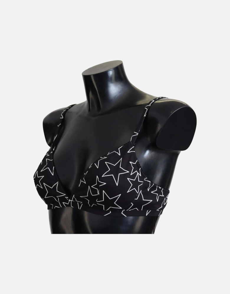 Star Print Cotton Underwear Bra Women - Blackwhite