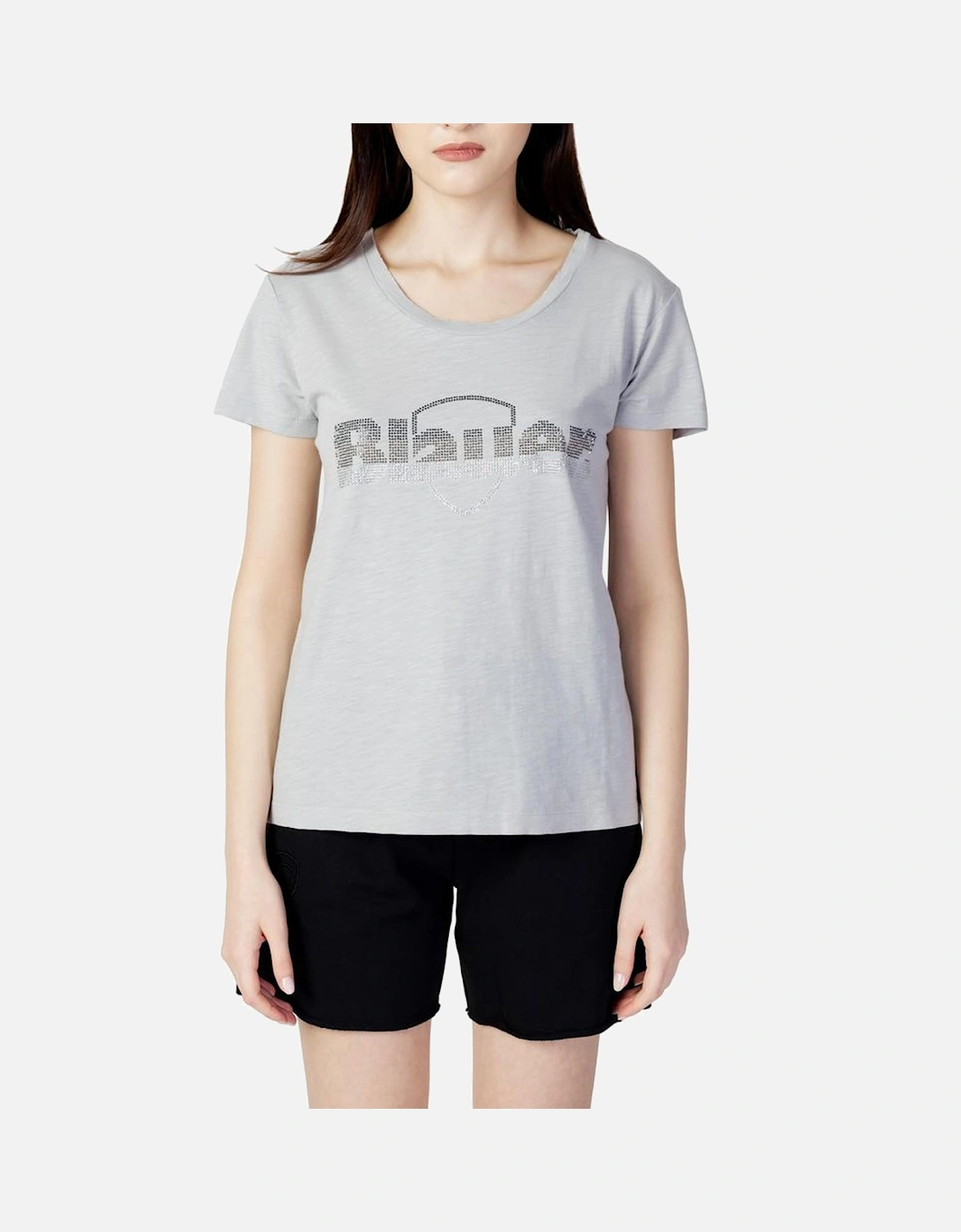 Cotton Graphic Print T-Shirt Women - Gray, 4 of 3