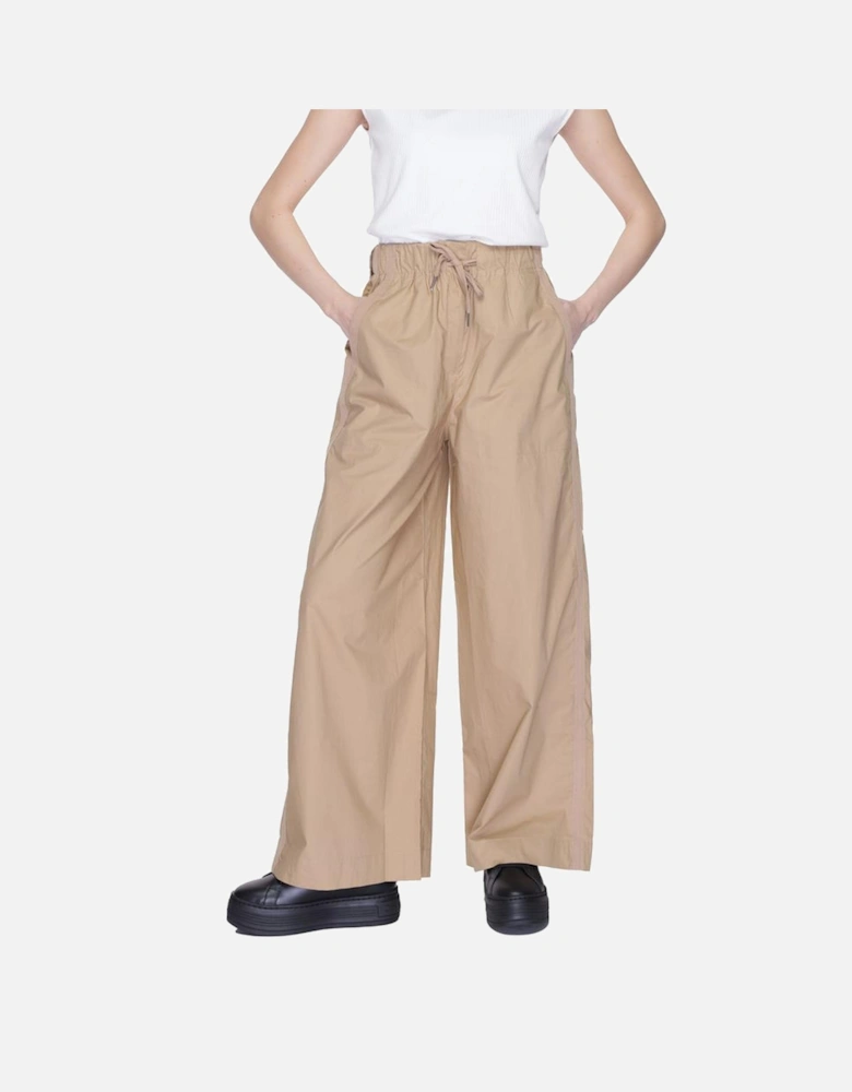 Wide-Leg High-Waisted Palazzo Pants Women - Beige Jeans