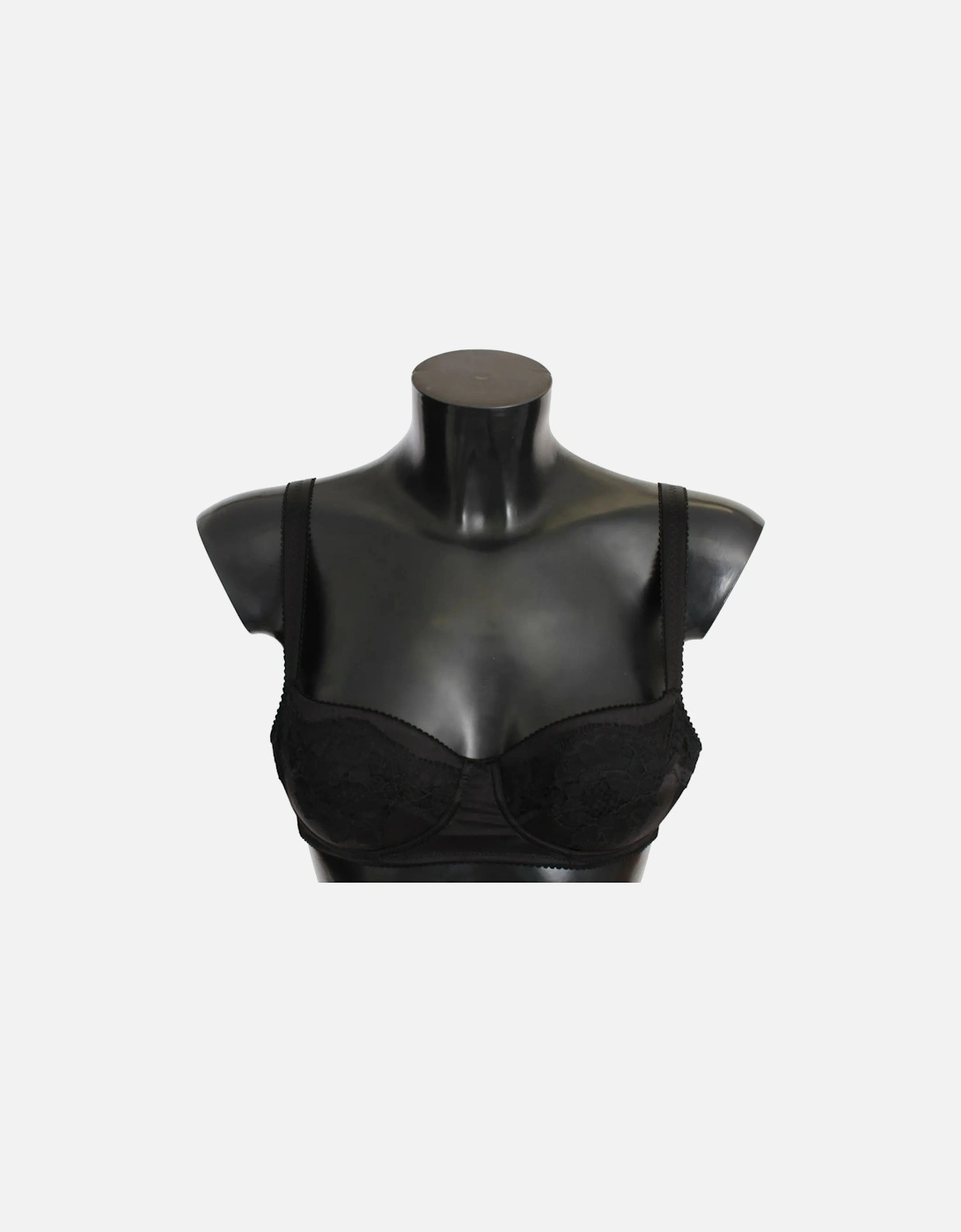 Black Lace Silk Balconcino Bra Women Underwear, 6 of 5