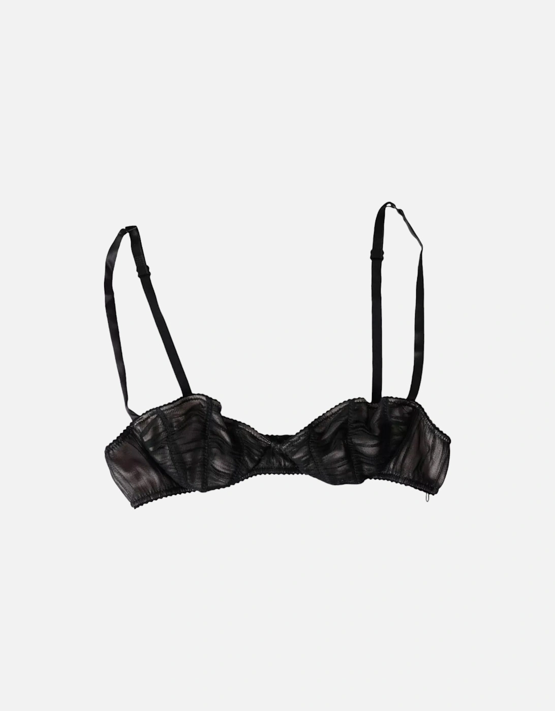 Silk Stretch Balconcino Bra with Logo Details Women - Black Underwear, 6 of 5