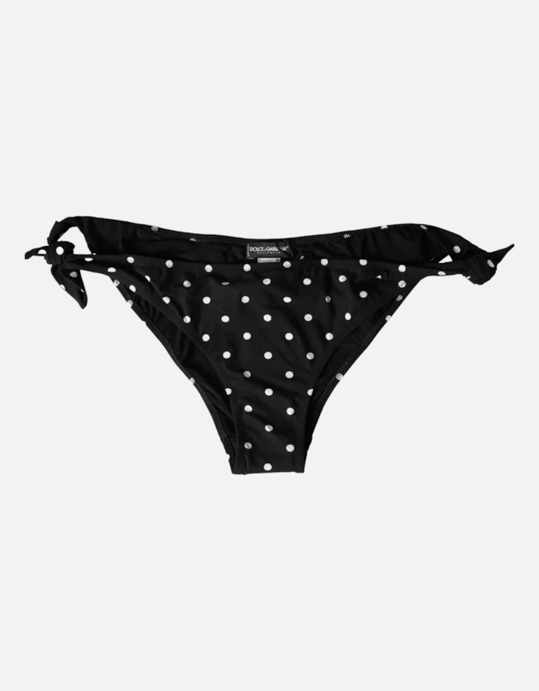 Polka Dot Bikini Bottom Swimwear Women - Black And White