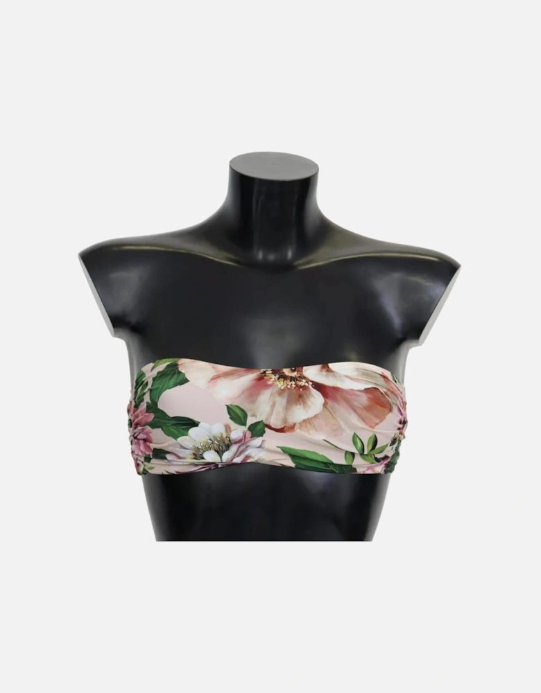 Floral Print Bikini Top with Logo Detailing Women - Pink Swimwear