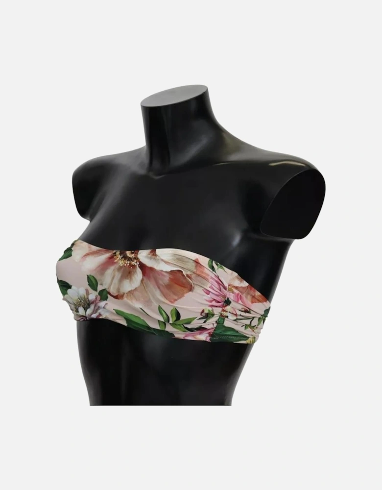Floral Print Bikini Top with Logo Detailing Women - Pink Swimwear
