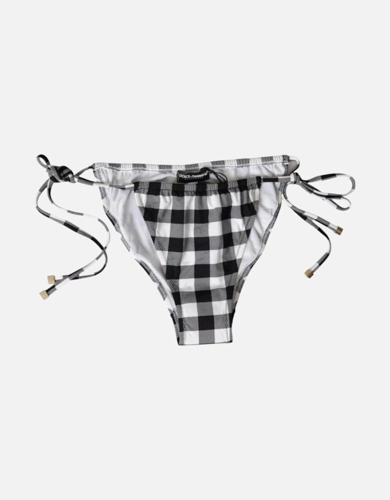 Checkered Bikini Bottom Swimwear Women - Black And White