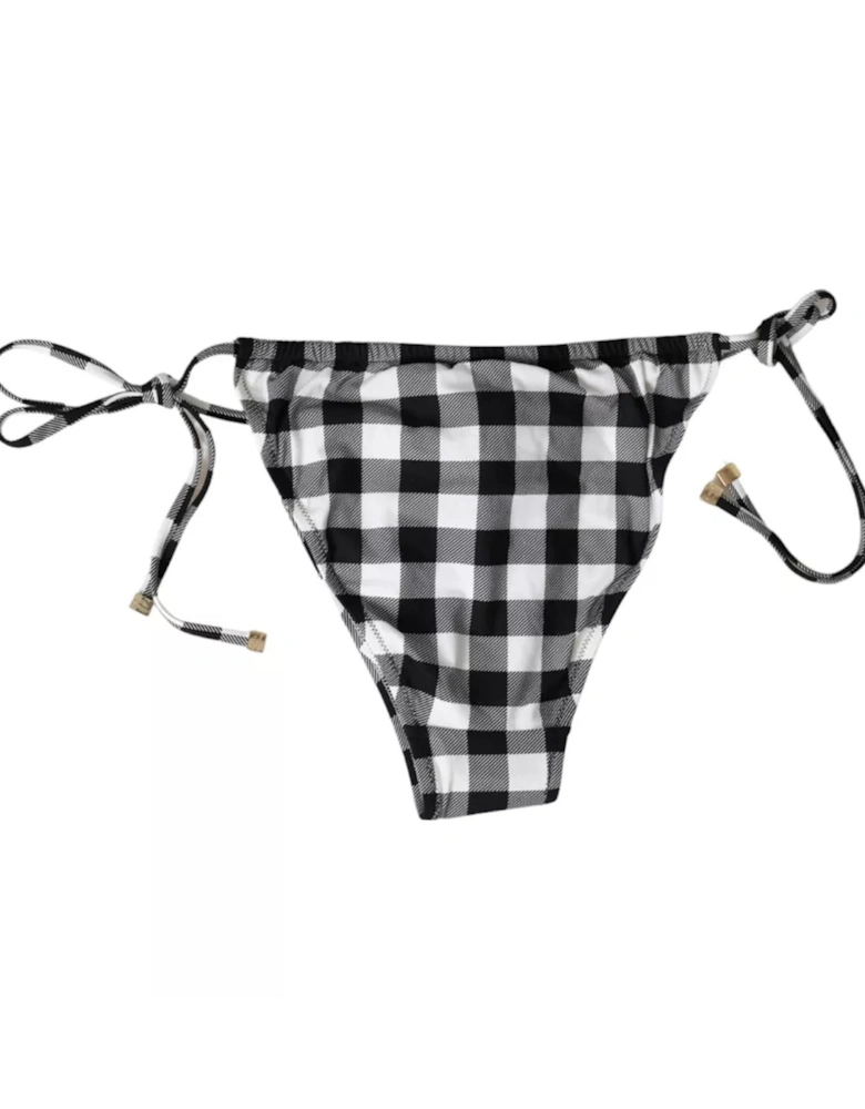Checkered Bikini Bottom Swimwear Women - Black And White