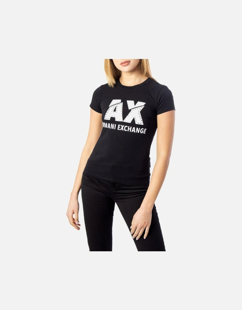 Cotton Blend T-Shirt with Elastane Women - Black