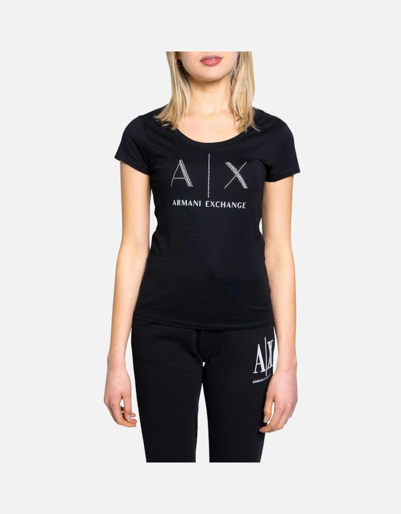 Cotton Graphic Print T-Shirt Women - Black