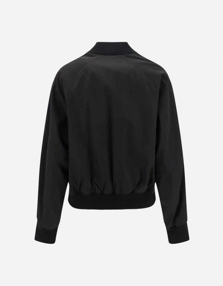 Loose Bomber Jacket with Double-Slider Zipper Women - Black Jackets