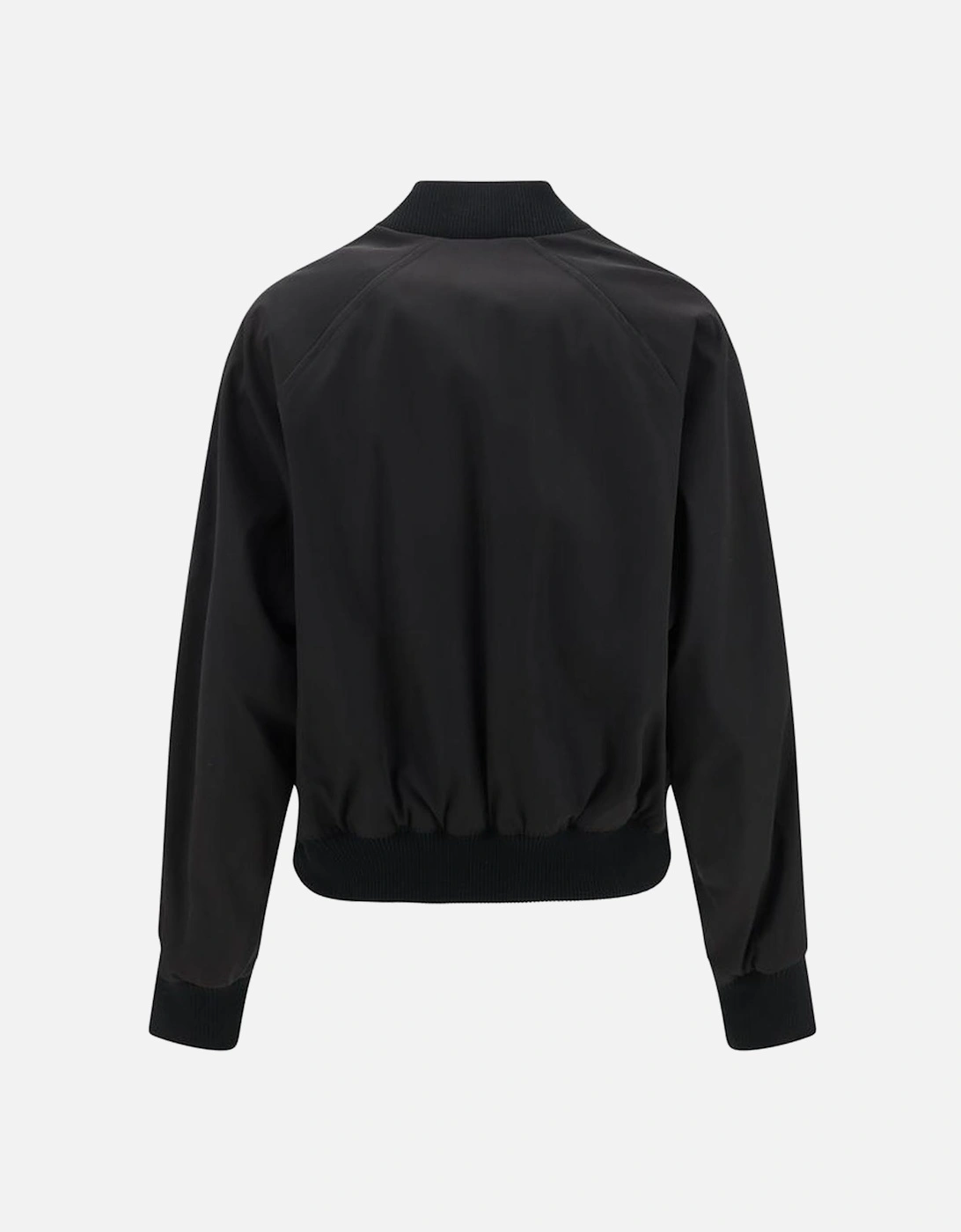 Loose Bomber Jacket with Double-Slider Zipper Women - Black Jackets