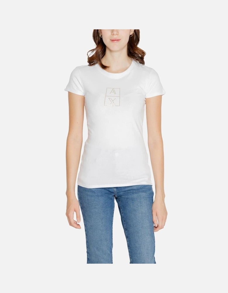 Cotton Blend T-Shirt with Elastane Women - White