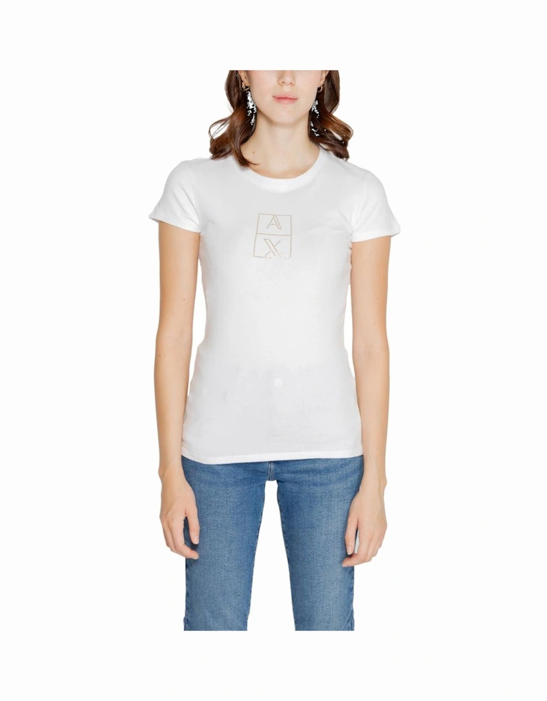 Cotton Blend T-Shirt with Elastane Women - White