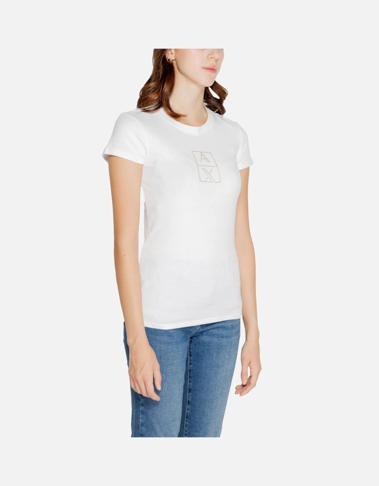 Cotton Blend T-Shirt with Elastane Women - White