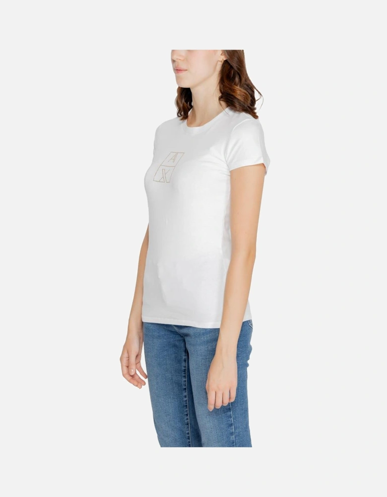 Cotton Blend T-Shirt with Elastane Women - White