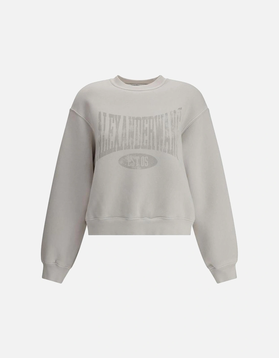 Graphic Monogram Ribbed Crew Neck Sweatshirt Women - White Sweaters, 4 of 3