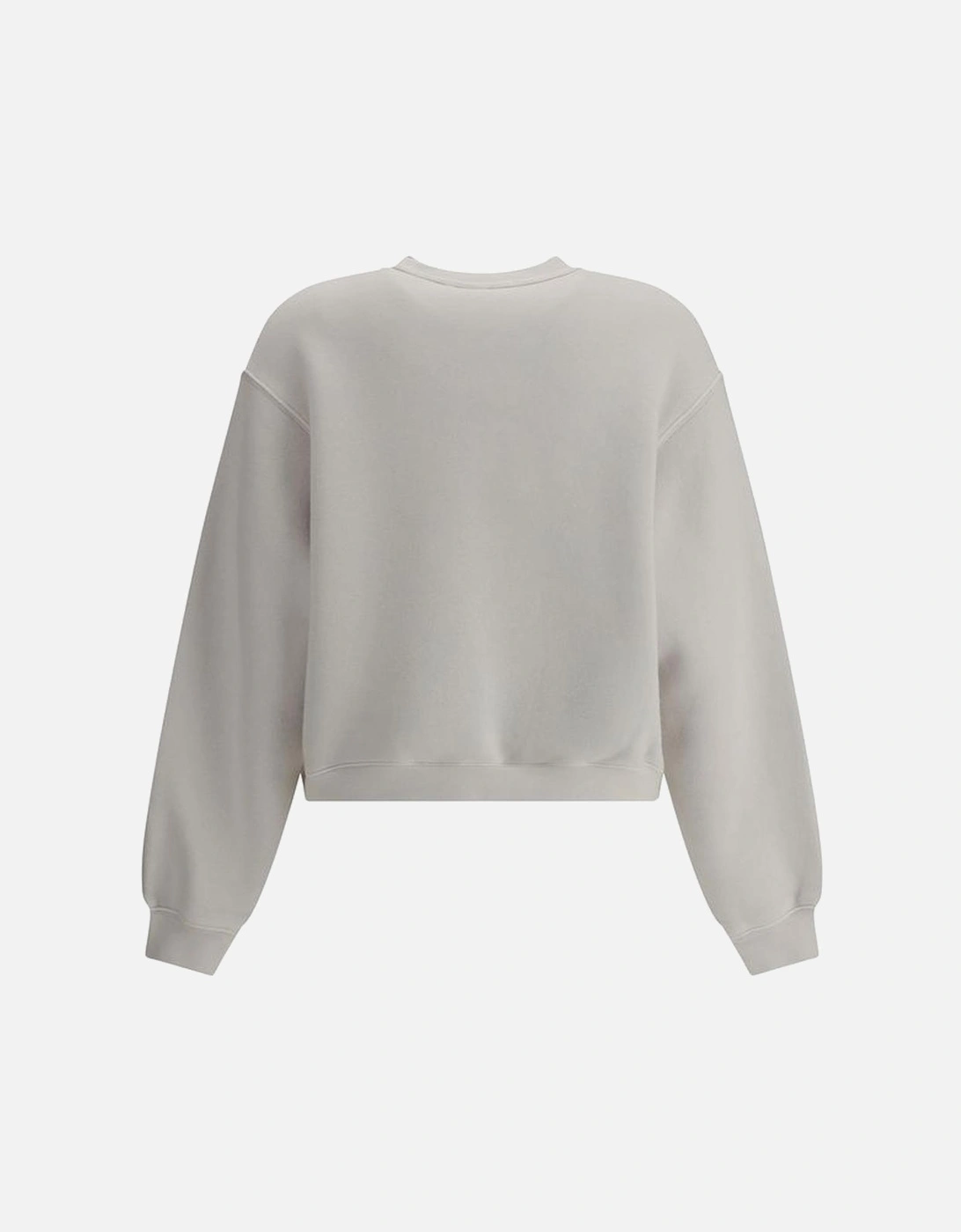 Graphic Monogram Ribbed Crew Neck Sweatshirt Women - White Sweaters