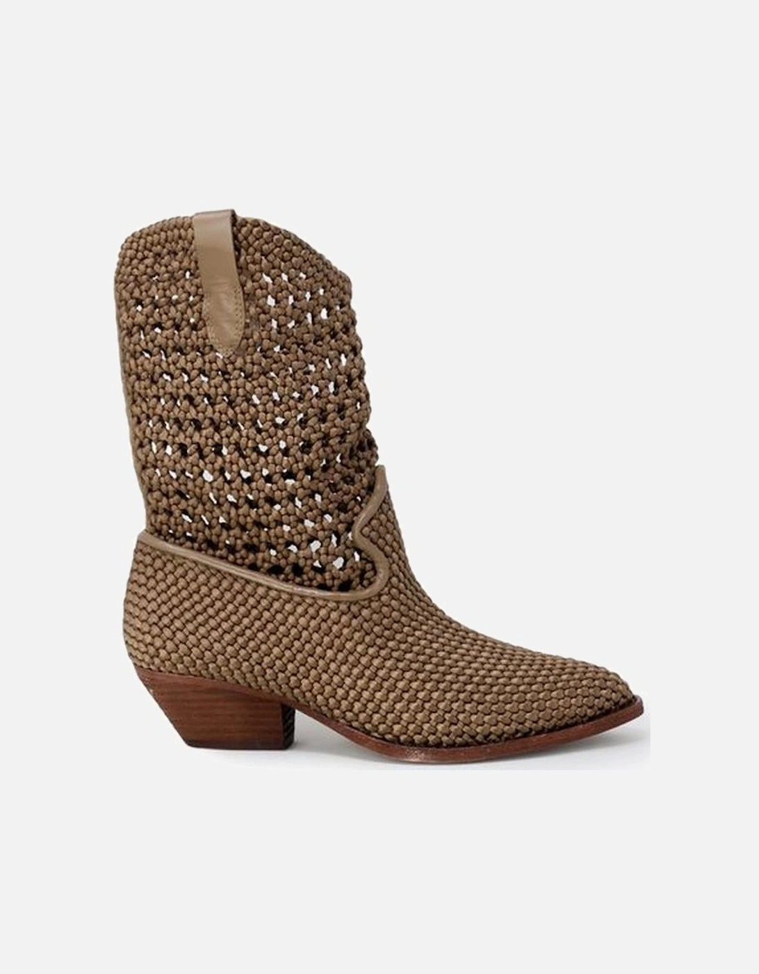 Beige Leather Boot Women, 6 of 5