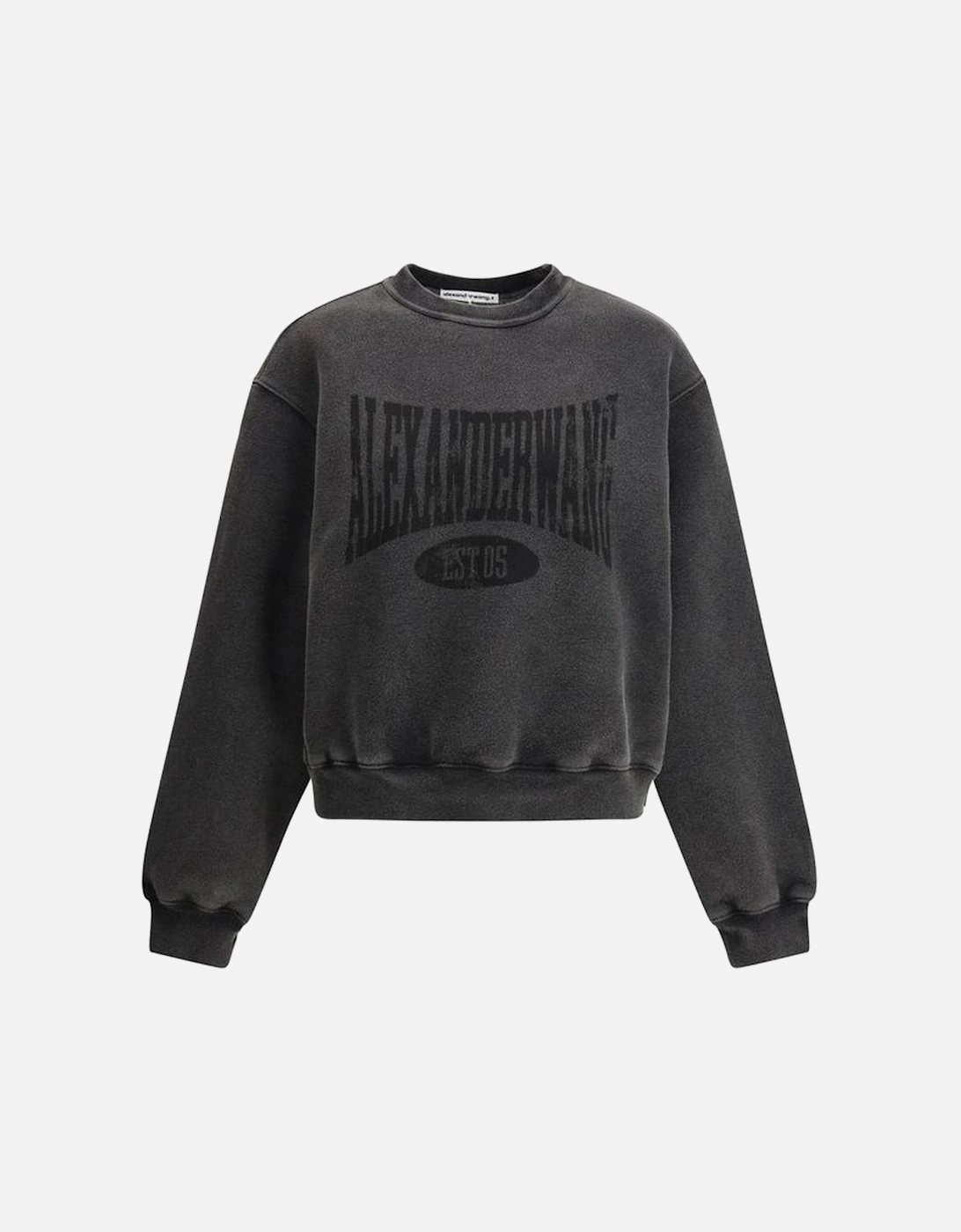 Graphic Monogram Cotton Sweatshirt with Ribbed Trim Women - Black, 4 of 3