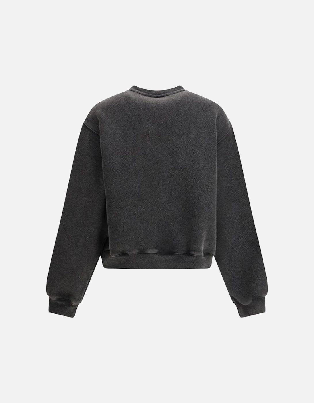 Graphic Monogram Cotton Sweatshirt with Ribbed Trim Women - Black