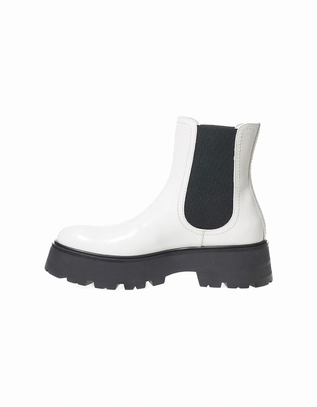 Elegant Monochrome Leather Boots Women - Black And White