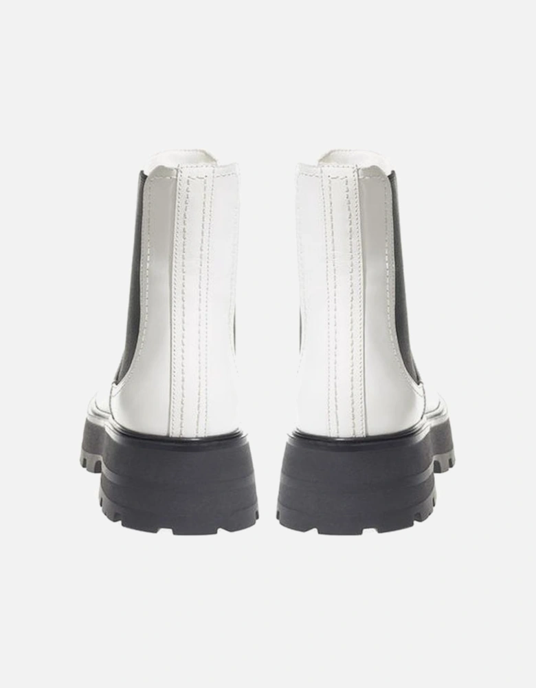 Elegant Monochrome Leather Boots Women - Black And White